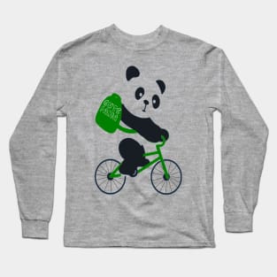 Lindo panda fixie  amigable con los animales Long Sleeve T-Shirt